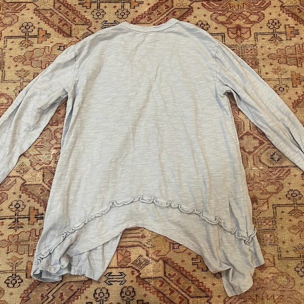 WILT | Long sleeve ruffle asymmetrical top light blue small - Picture 6 of 6